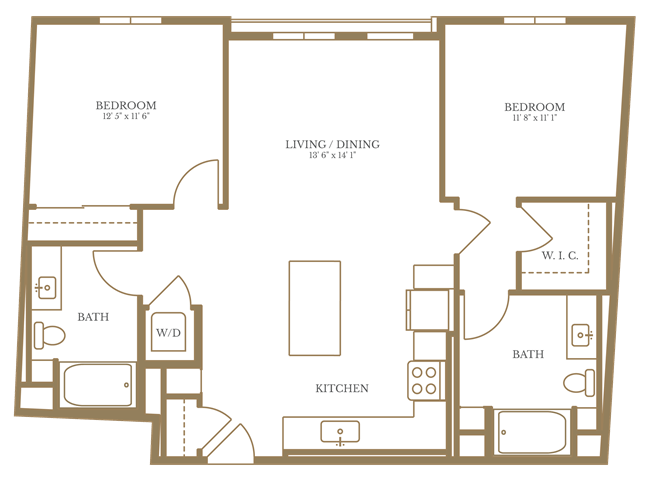 2 Bed/2 Bath-3A 414 floor plan